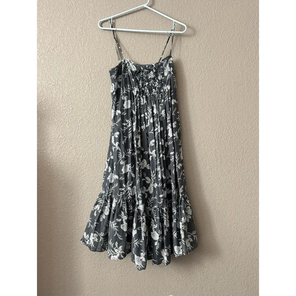 Gap Embroidered SunDress women’s Gray White 8 Y2k Peasant Boho Bohemian